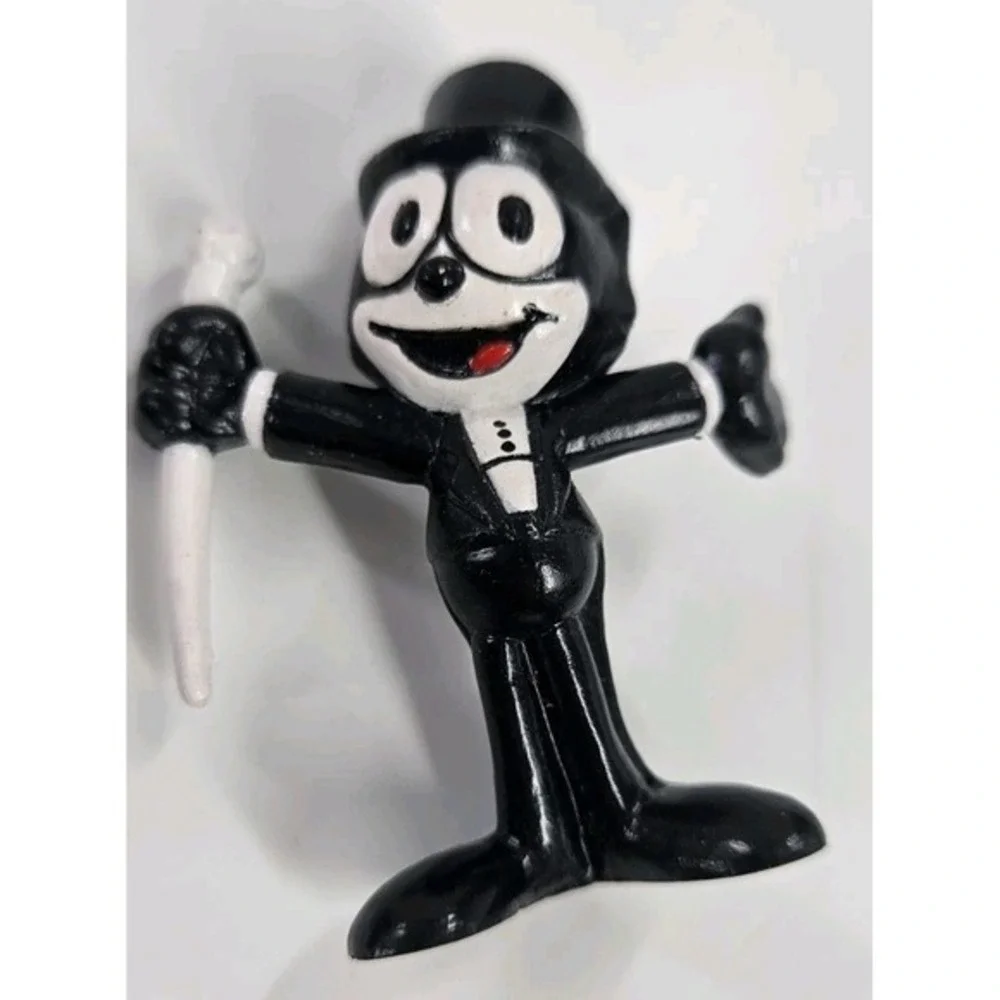 Lot of 3 Felix the Cat PVC Figures by Applause 1989 Bow Tie Top Hat Shorts‎ 2